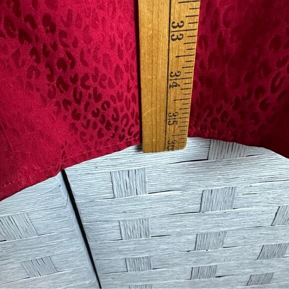 Torrid Red Cheetah Silk-Like Material Blouse career wear dark romantic plus size - Picture 13 of 15